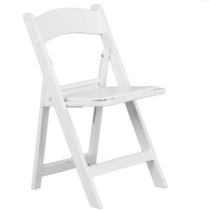 White Padded Folding Wedding Chair Hire