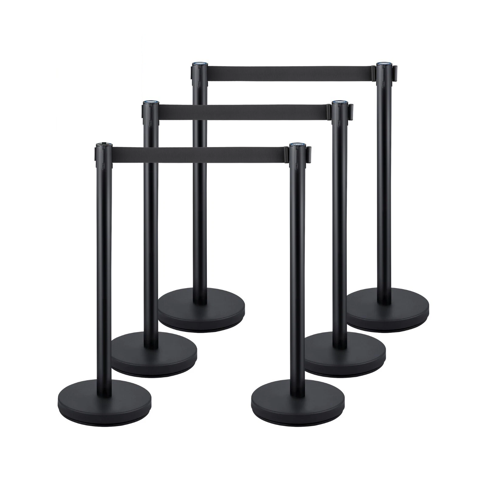 Black Bollard Stanchion & Black Retractable Strap Hire