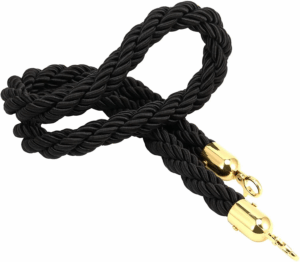 Black/Gold Twisted Bollard Stanchion Rope Hire