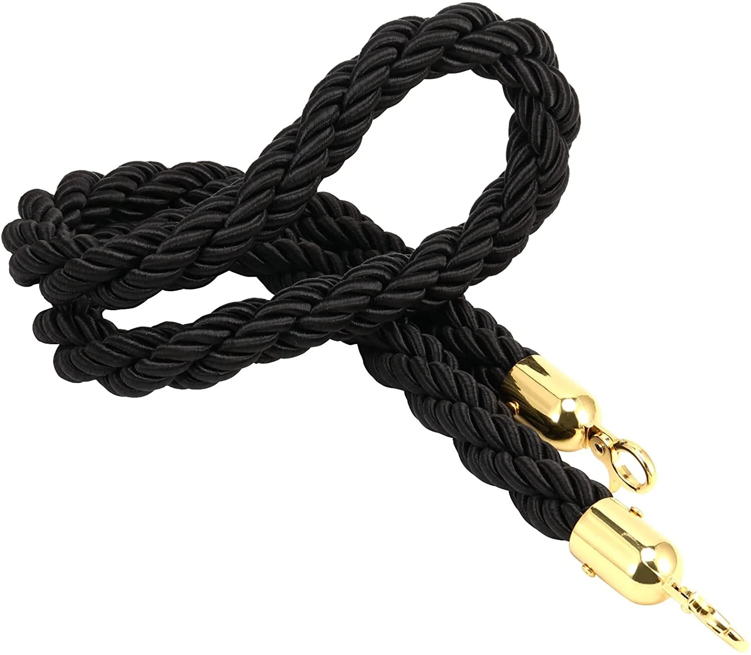 Black/Gold Twisted Bollard Stanchion Rope Hire