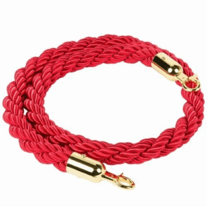 Red Twisted Bollard Stanchion Rope Hire