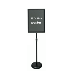 A4 Sign Holder Floor or Table Standing Black Hire