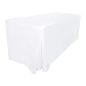 White 6ft Fitted Tablecloth Table Cover Hire