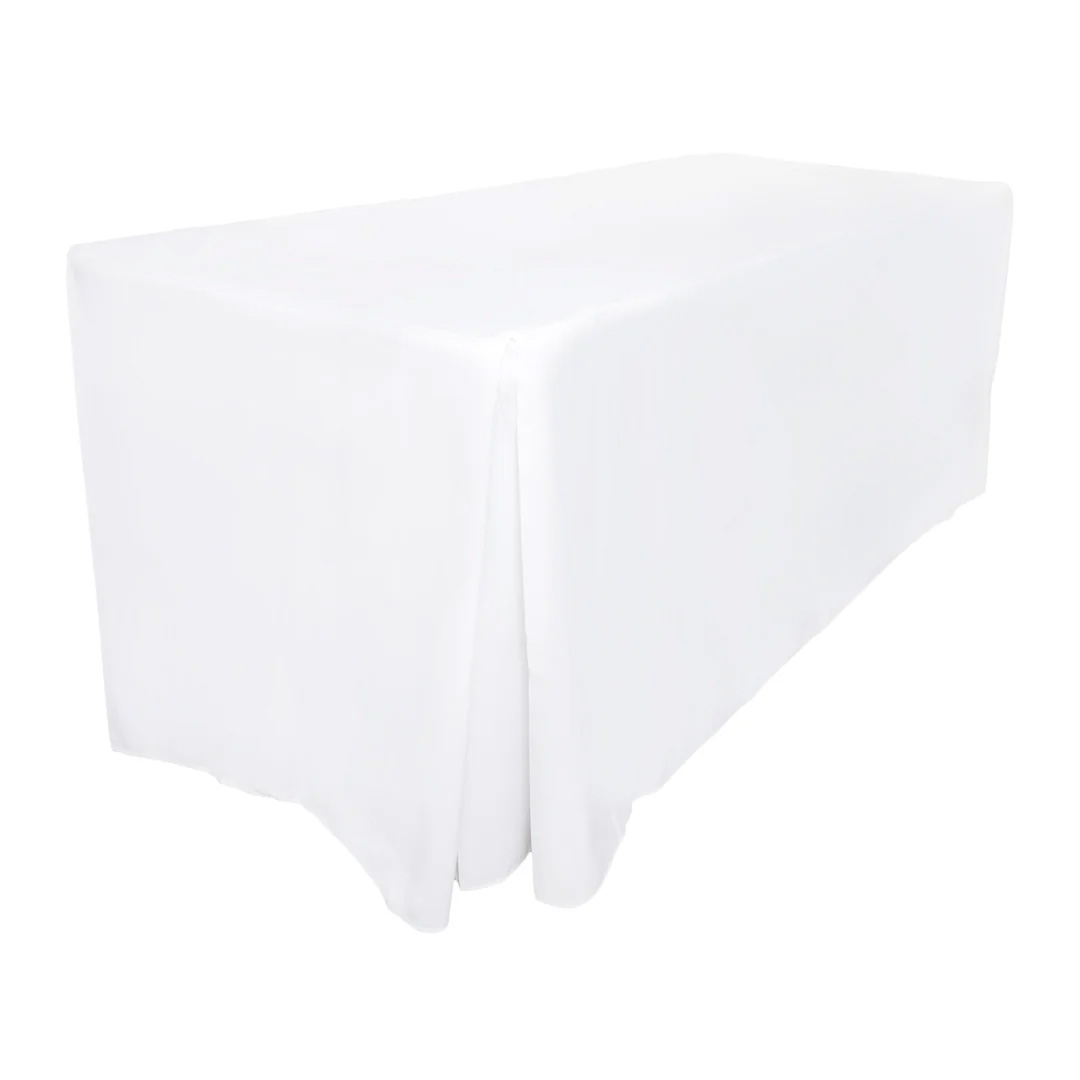 White 6ft Fitted Tablecloth Table Cover Hire