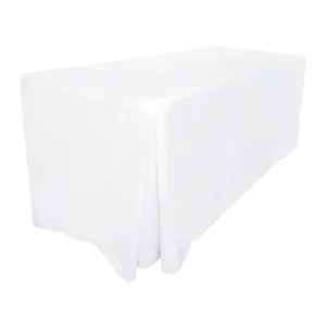 White 8ft Fitted Tablecloth Table Cover Hire
